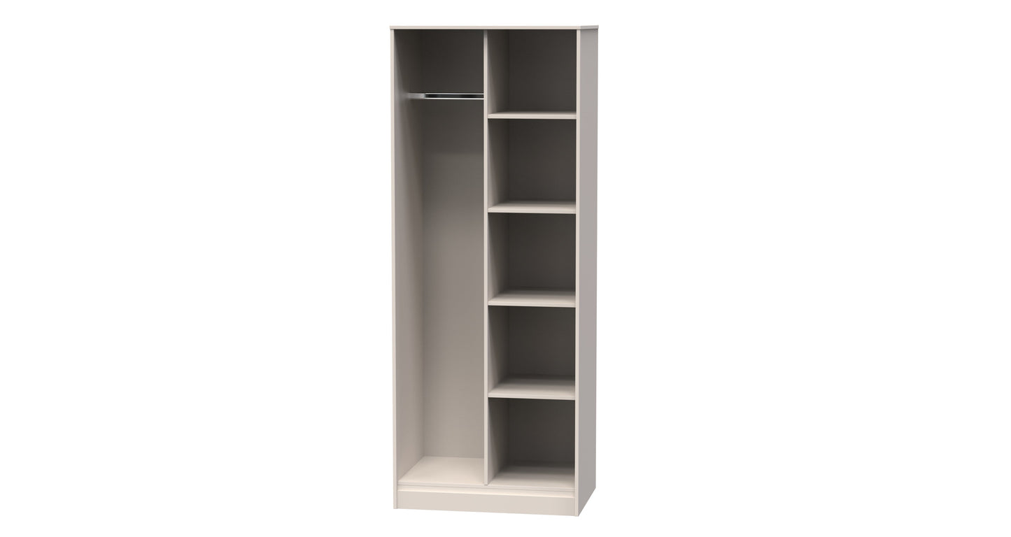 Diamond Tall Wardrobe Off-White 5 Shelves 197cm