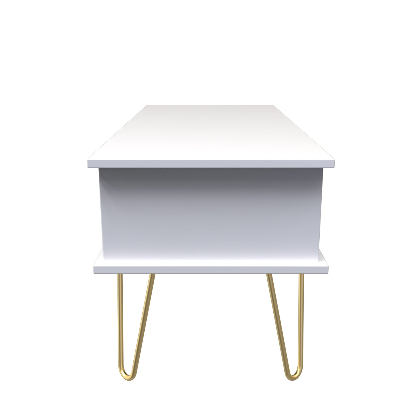 Diamond Coffee Table White 1 Shelf 1 Drawer 92cm