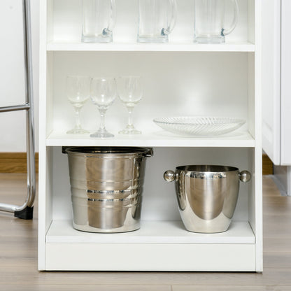 Bar Table Coffee Table Kitchen Dining Table with 4-Tier Storage Shelf for Kitchen