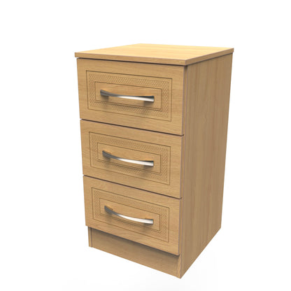 Dorset Bedside Table Oak 3 Drawers 70cm