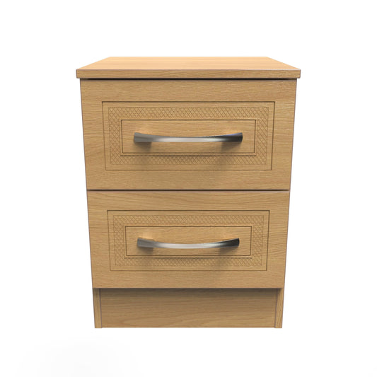 Dorset Bedside Table Oak 2 Drawers 51cm
