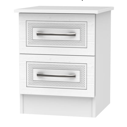 Dorset Bedside Table White 2 Drawers 51cm