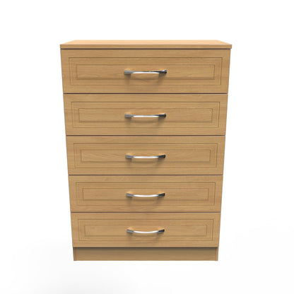 Dorset Tall Chest of Drawers Oak 5 Drawers 108cm