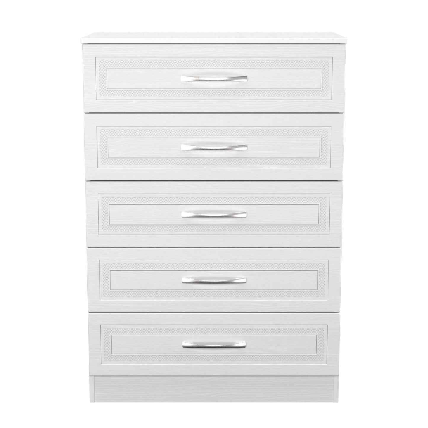 Dorset Tall Chest of Drawers White 5 Drawers 108cm