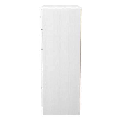 Dorset Tall Chest of Drawers White 5 Drawers 108cm