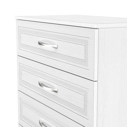 Dorset Tall Chest of Drawers White 5 Drawers 108cm