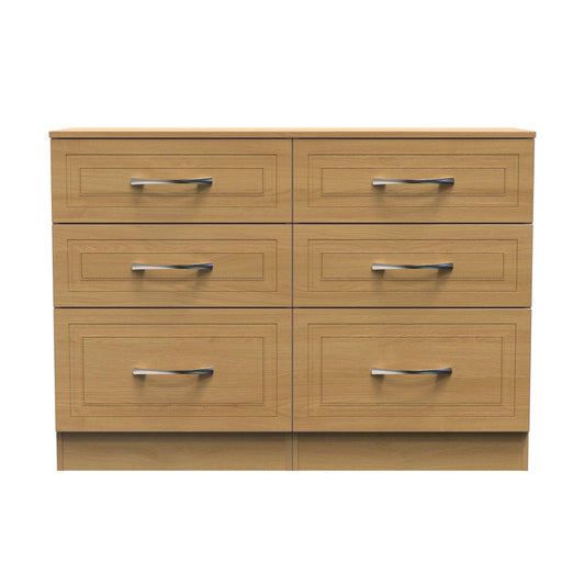Dorset Large Chest of Drawers Oak 6 Drawers 110cm
