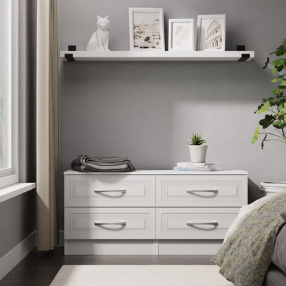 Dorset Large Chest of Drawers White 4 Drawers 110cm