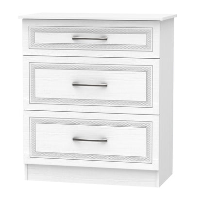 Dorset Chest of Drawers White 3 Drawers 89cm