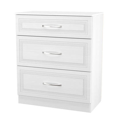 Dorset Chest of Drawers White 3 Drawers 89cm