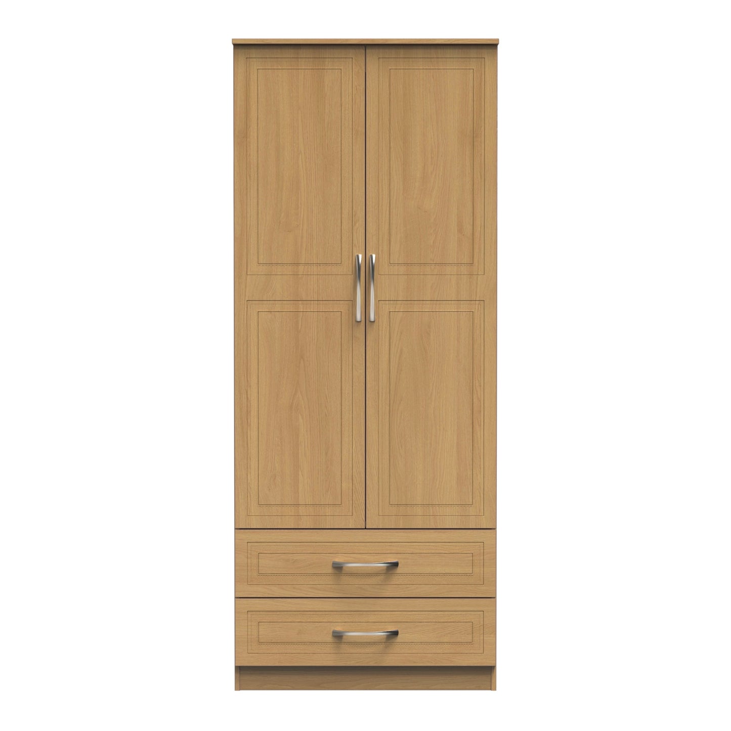 Dorset Tall Wardrobe Oak 2 Doors 2 Drawers 182cm