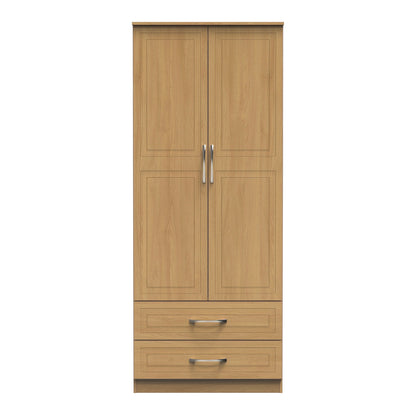 Dorset Tall Wardrobe Oak 2 Doors 2 Drawers 182cm