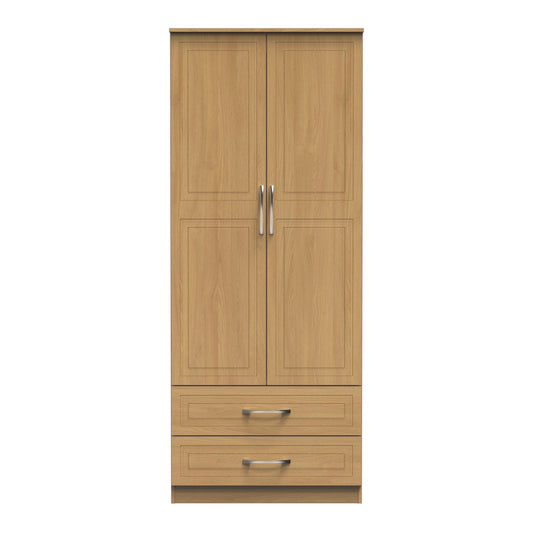 Dorset Tall Wardrobe Oak 2 Doors 2 Drawers 182cm