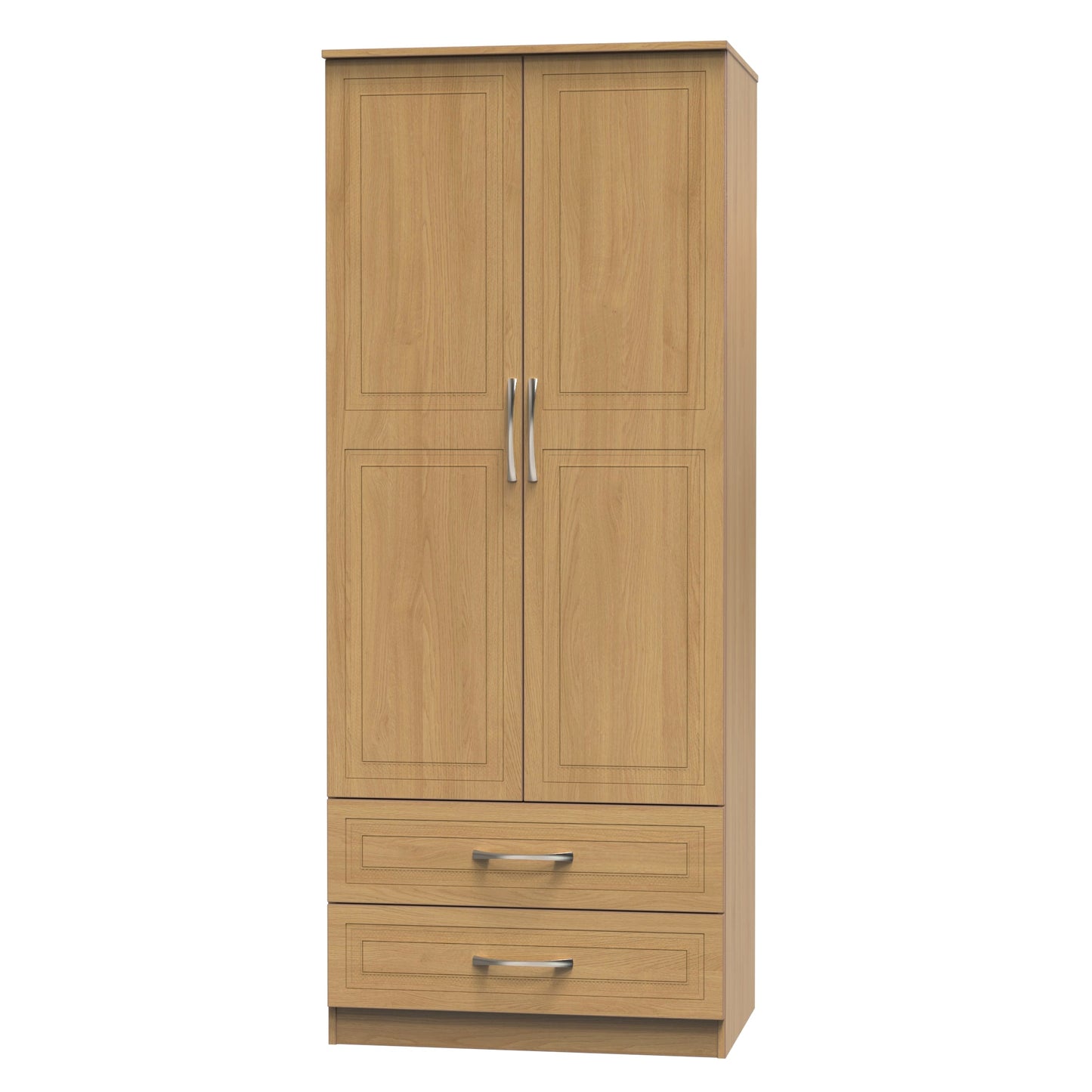 Dorset Tall Wardrobe Oak 2 Doors 2 Drawers 182cm