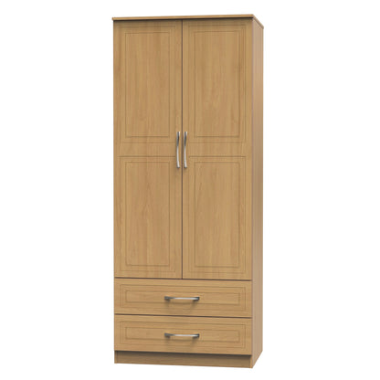 Dorset Tall Wardrobe Oak 2 Doors 2 Drawers 182cm