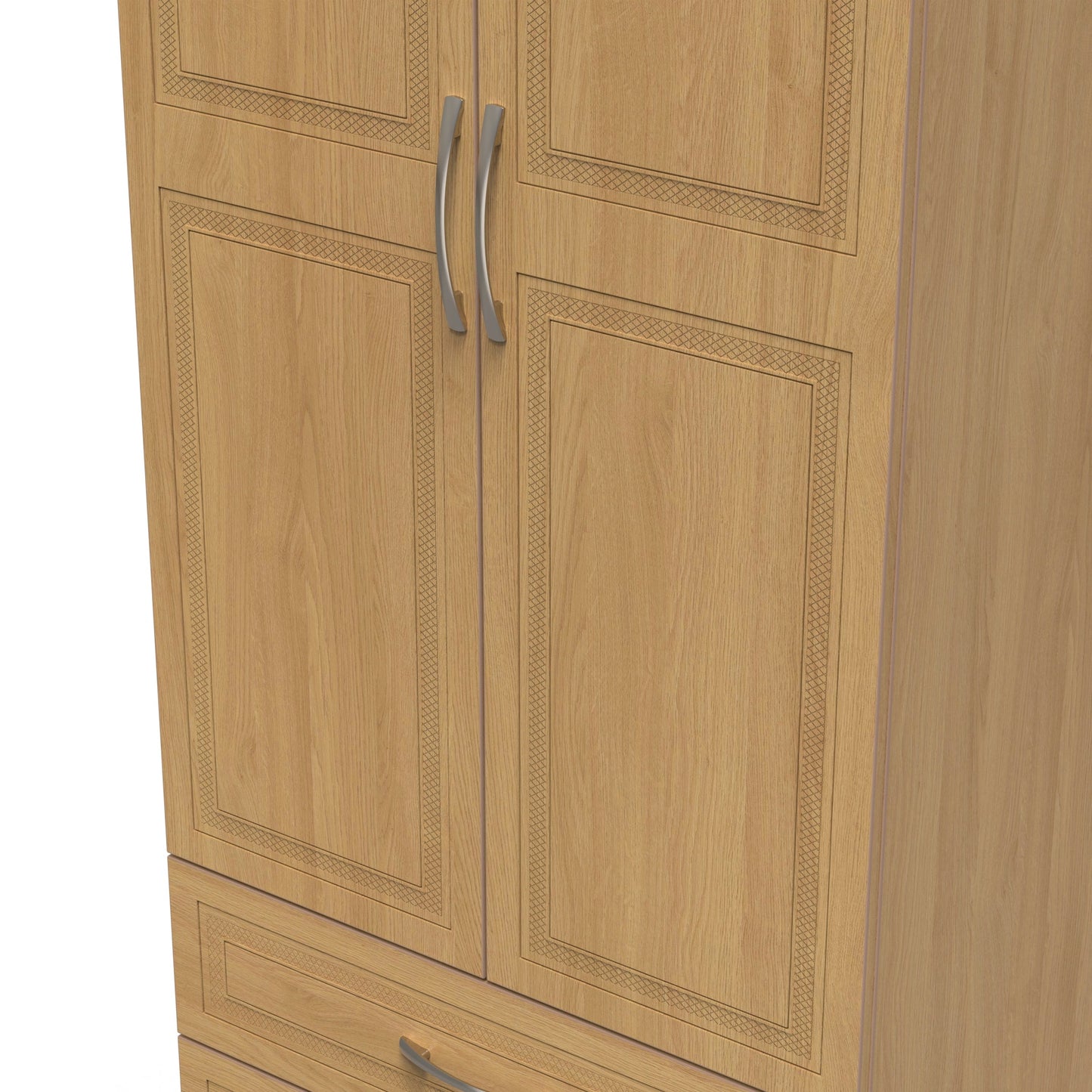 Dorset Tall Wardrobe Oak 2 Doors 2 Drawers 182cm