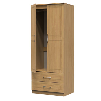 Dorset Tall Wardrobe Oak 2 Doors 2 Drawers 182cm