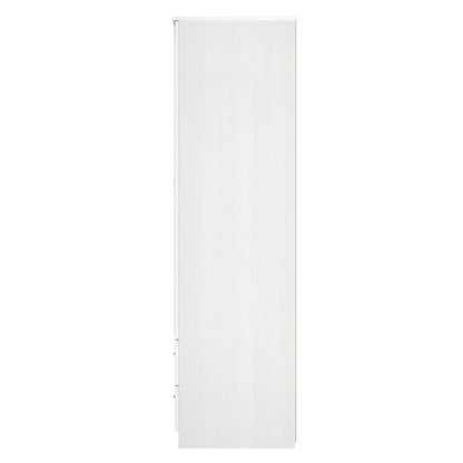 Dorset Tall Mirror Wardrobe White 2 Doors 2 Drawers 182cm