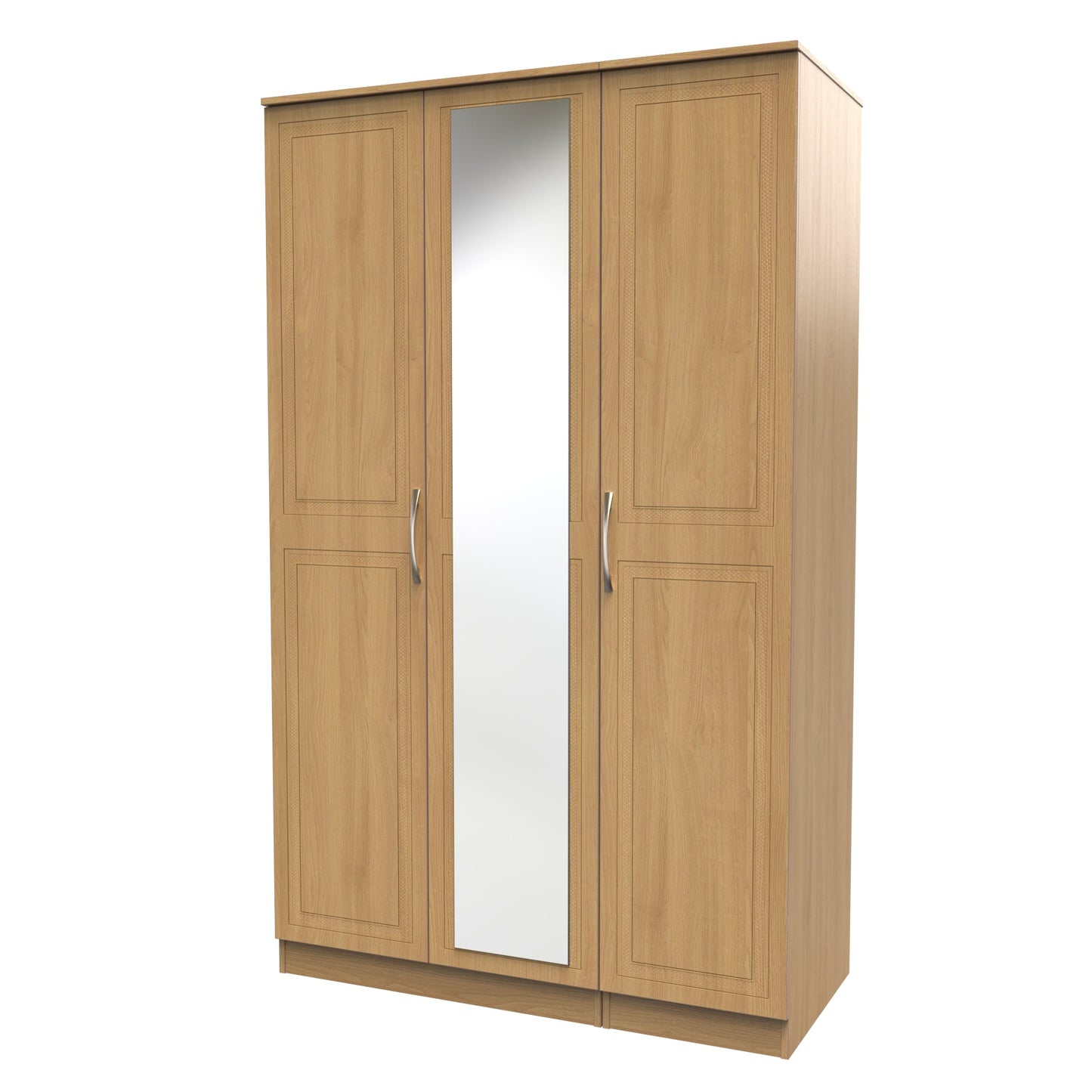 Dorset Tall Mirror Wardrobe Oak 1 Shelf 182cm