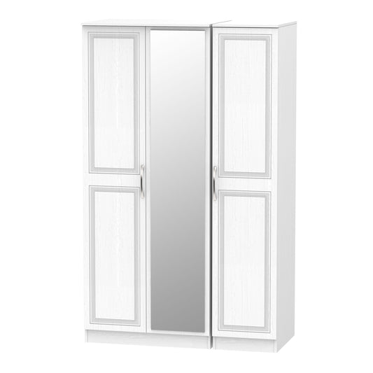 Dorset Tall Mirror Wardrobe White 1 Shelf 182cm