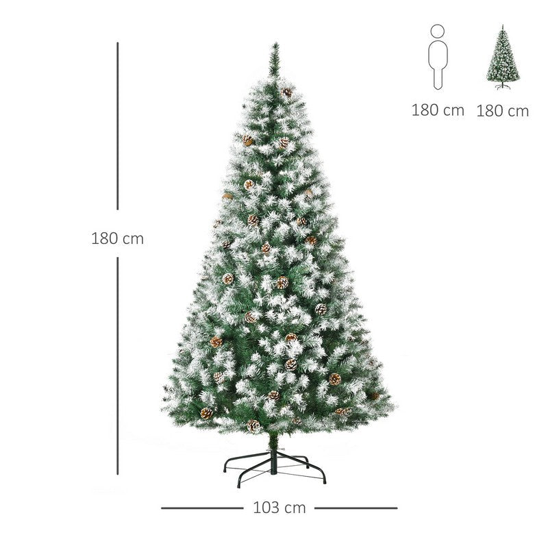 6 Foot Artificial Christmas Tree with Pine Cones