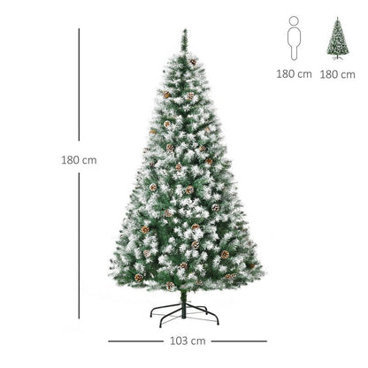 6 Foot Artificial Christmas Tree with Pine Cones