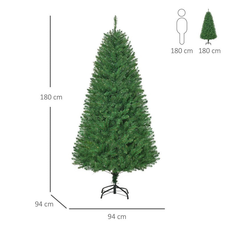 6 Foot Prelit Artificial Christmas Tree with Warm White LED Light Holiday Home Decoration