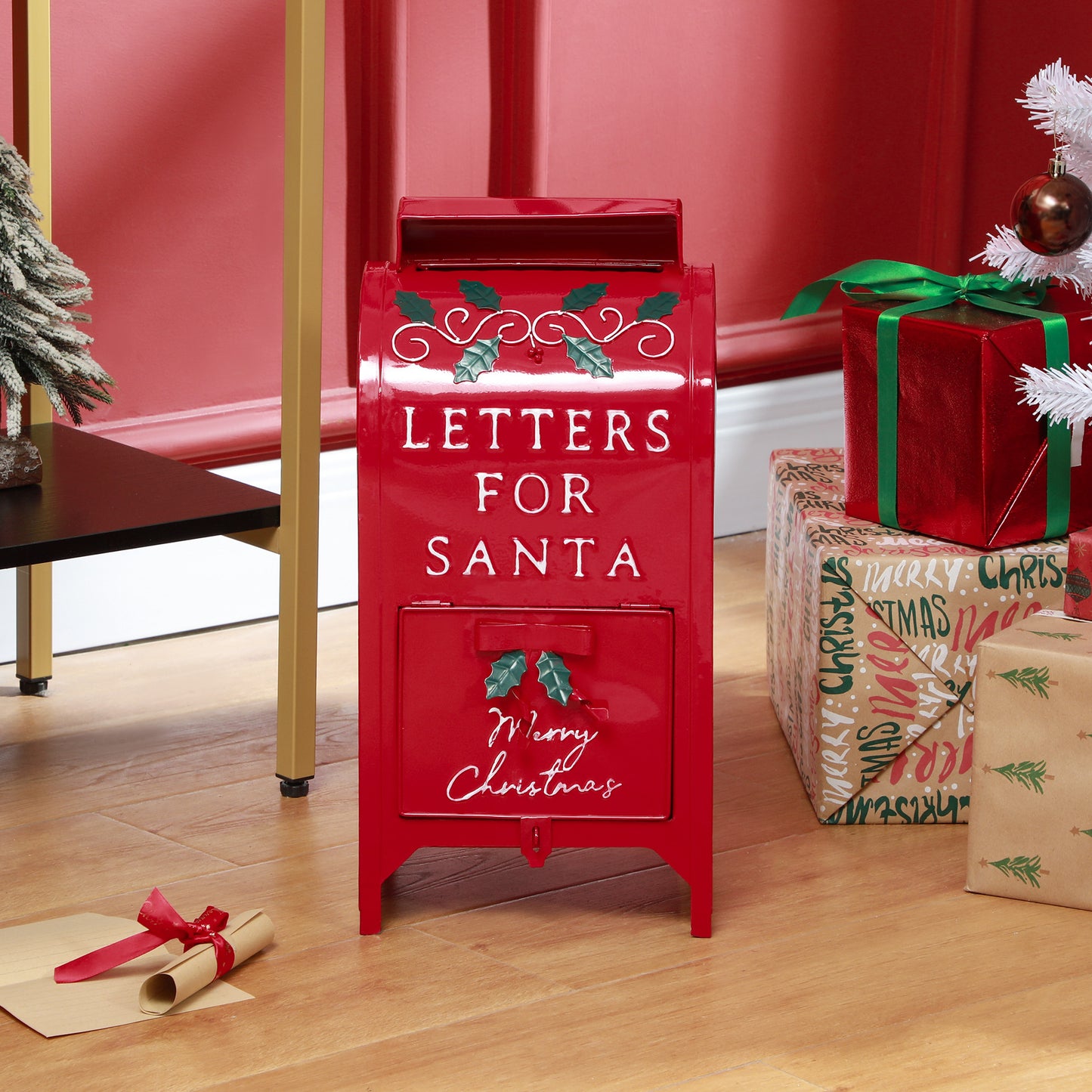 Postbox Christmas Decoration Red - 47cm