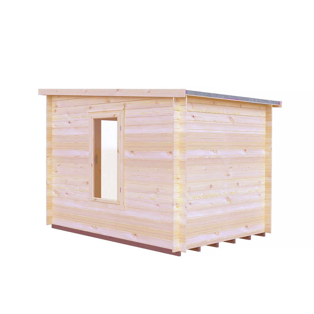 Shire Emneth 6' 10" x 9' 9" Pent Log Cabin - Premium 19mm Cladding Log Clad
