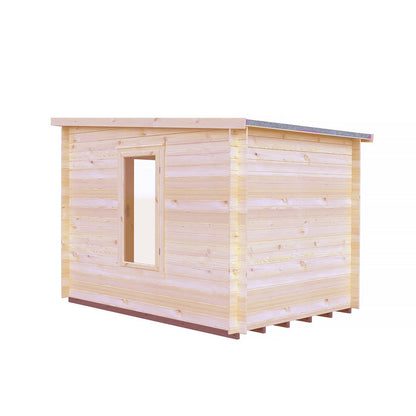 Shire Emneth 6' 10" x 9' 9" Pent Log Cabin - Premium 19mm Cladding Log Clad