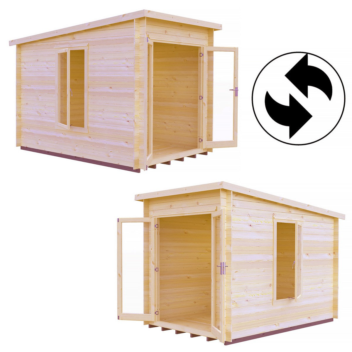 Shire Emneth 6' 10" x 9' 9" Pent Log Cabin - Premium 19mm Cladding Log Clad