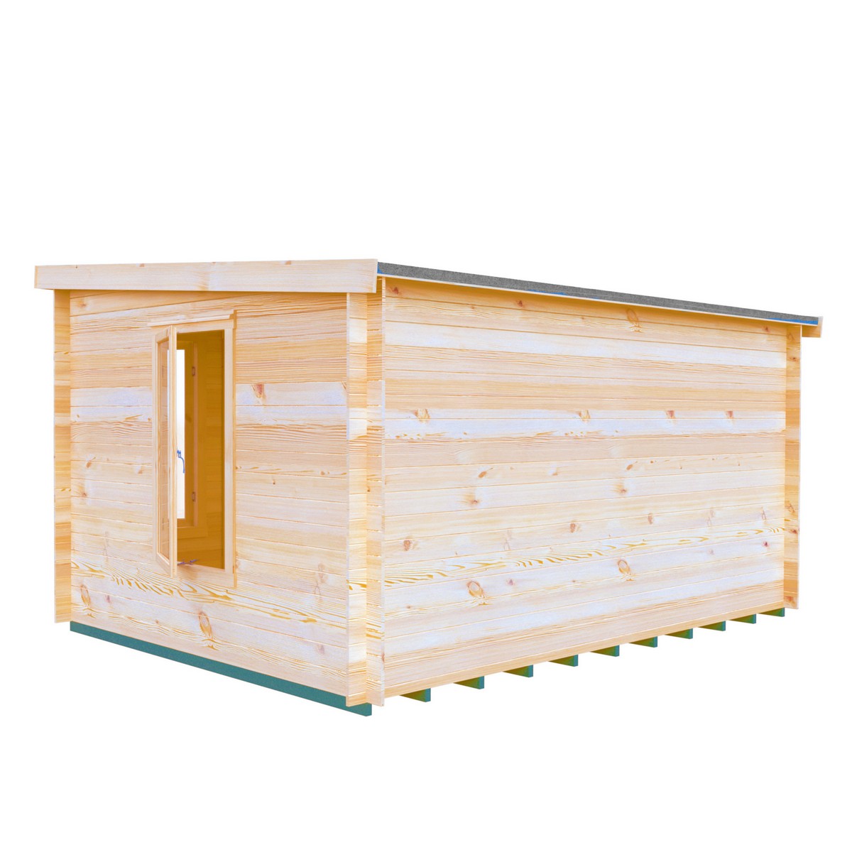 Shire Emneth 12' 9" x 9' 9" Pent Log Cabin - Premium 19mm Cladding Log Clad
