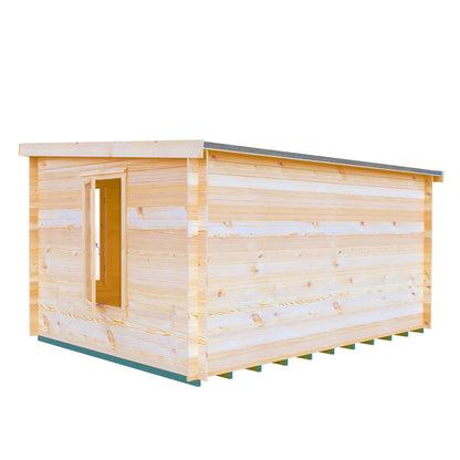 Shire Emneth 12' 9" x 9' 9" Pent Log Cabin - Premium 19mm Cladding Log Clad