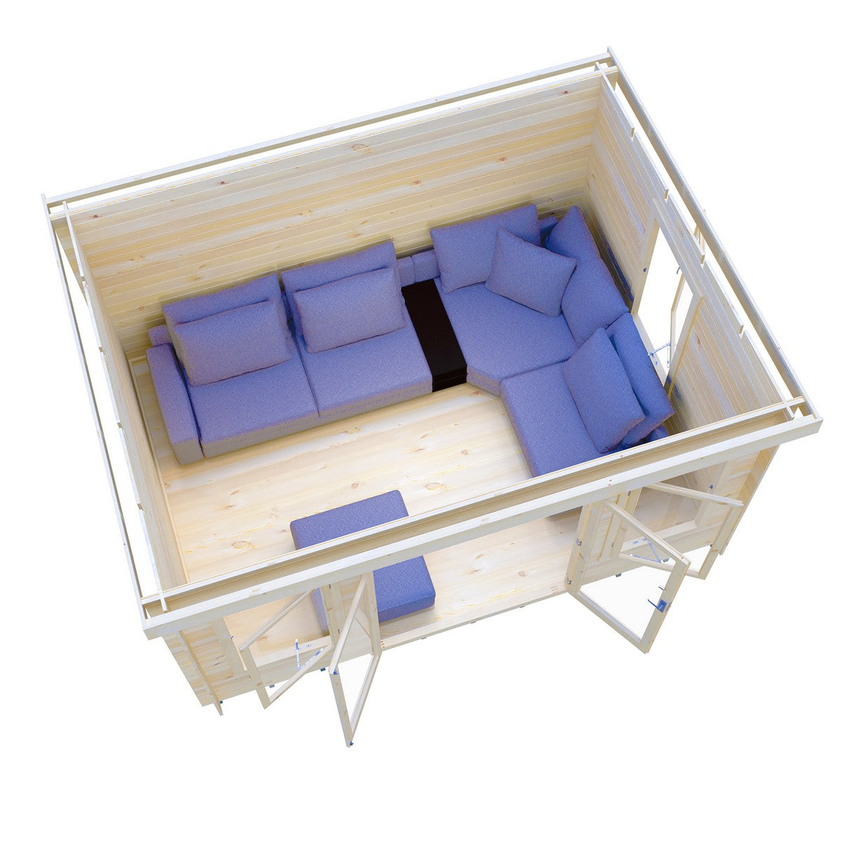 Shire Emneth 12' 9" x 9' 9" Pent Log Cabin - Premium 19mm Cladding Log Clad