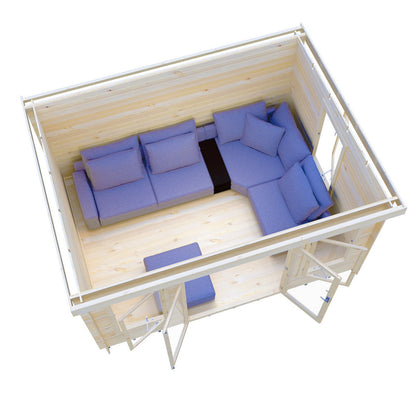 Shire Emneth 12' 9" x 9' 9" Pent Log Cabin - Premium 19mm Cladding Log Clad