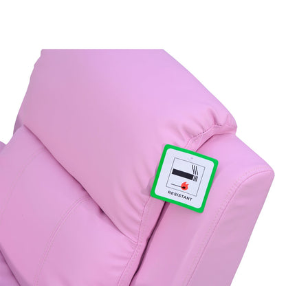 Kids Children Recliner Lounger Armchair Games Chair Sofa Seat PU Leather Look w/ Storage Space on Arms Pink