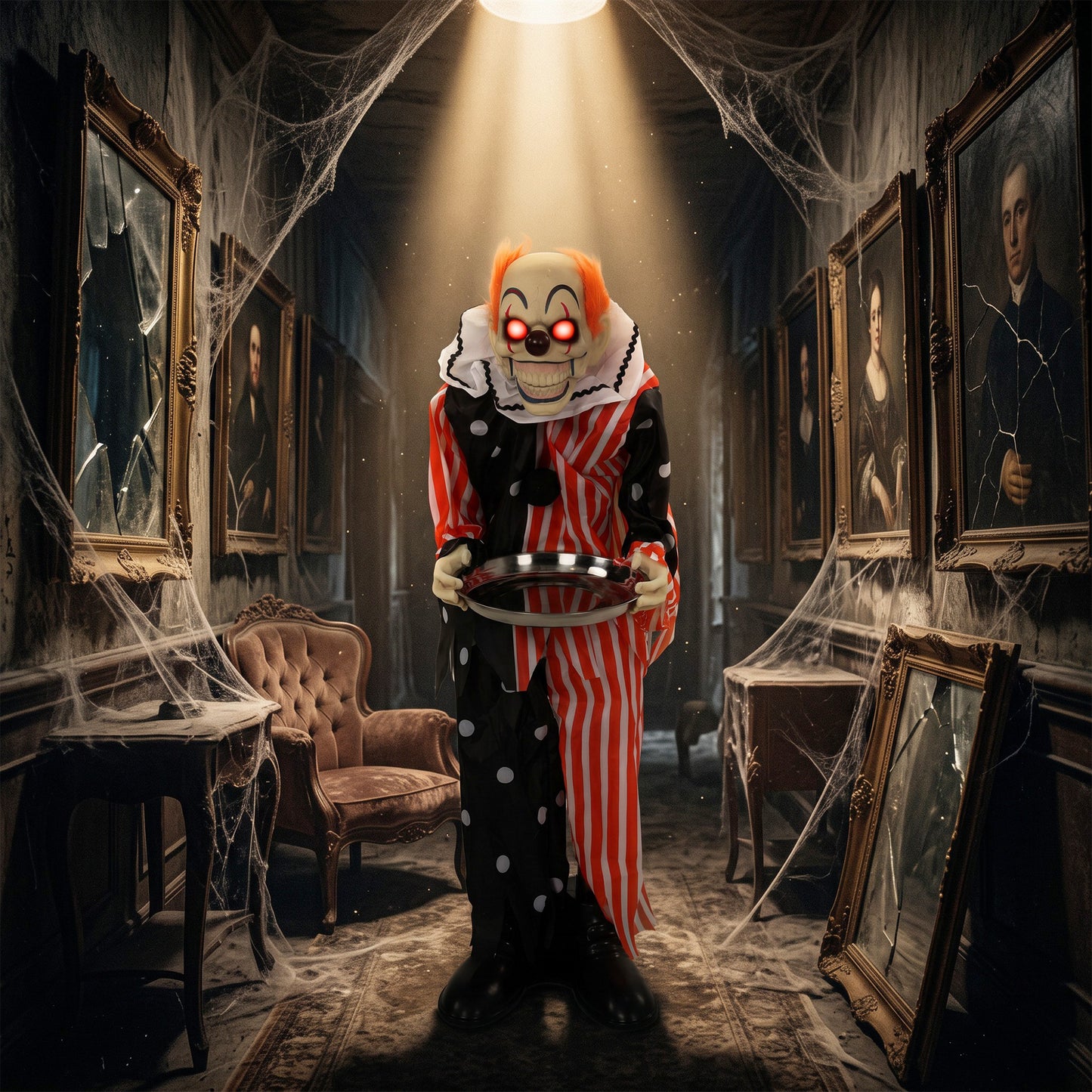 Animated Scary Clown Halloween Decoration - 91cm