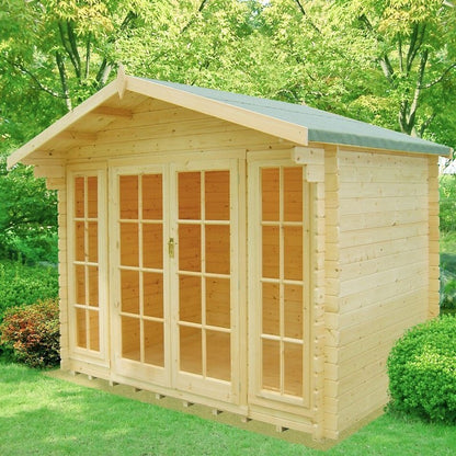 Shire Shire Epping 11' 9" x 13' 8" Apex Log Cabin - Premium 44mm Cladding Tongue & Groove