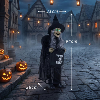Animated Witch Halloween Decoration - 94cm
