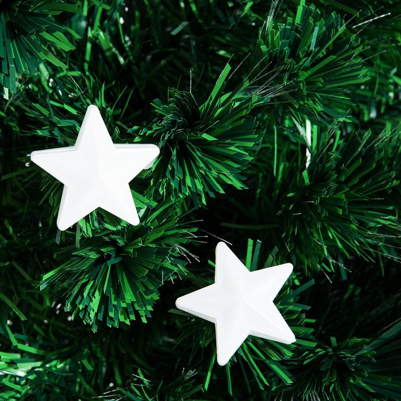 Homcom 5 Foot Prelit Artificial Christmas Tree Fibre Optic Star LED Light Holiday Home Xmas Decoration with LED Light