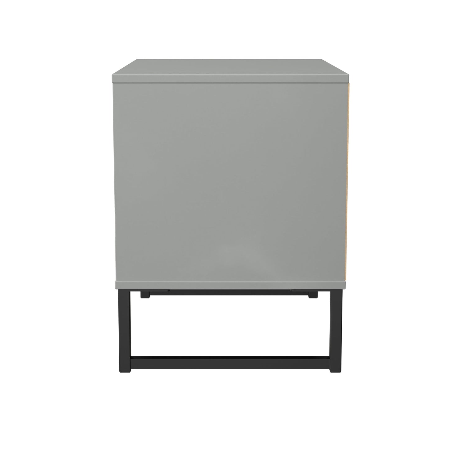 Fluted Side Table Grey 2 Drawers 60cm