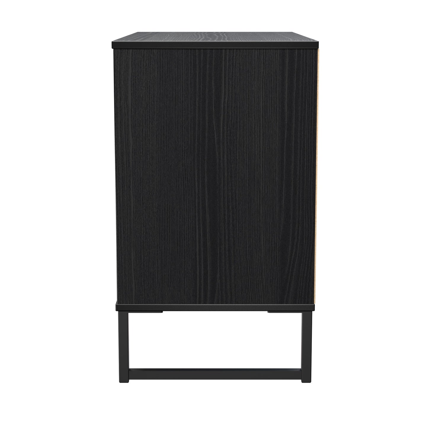 Fluted Chest of Drawers Black 3 Drawers 77cm