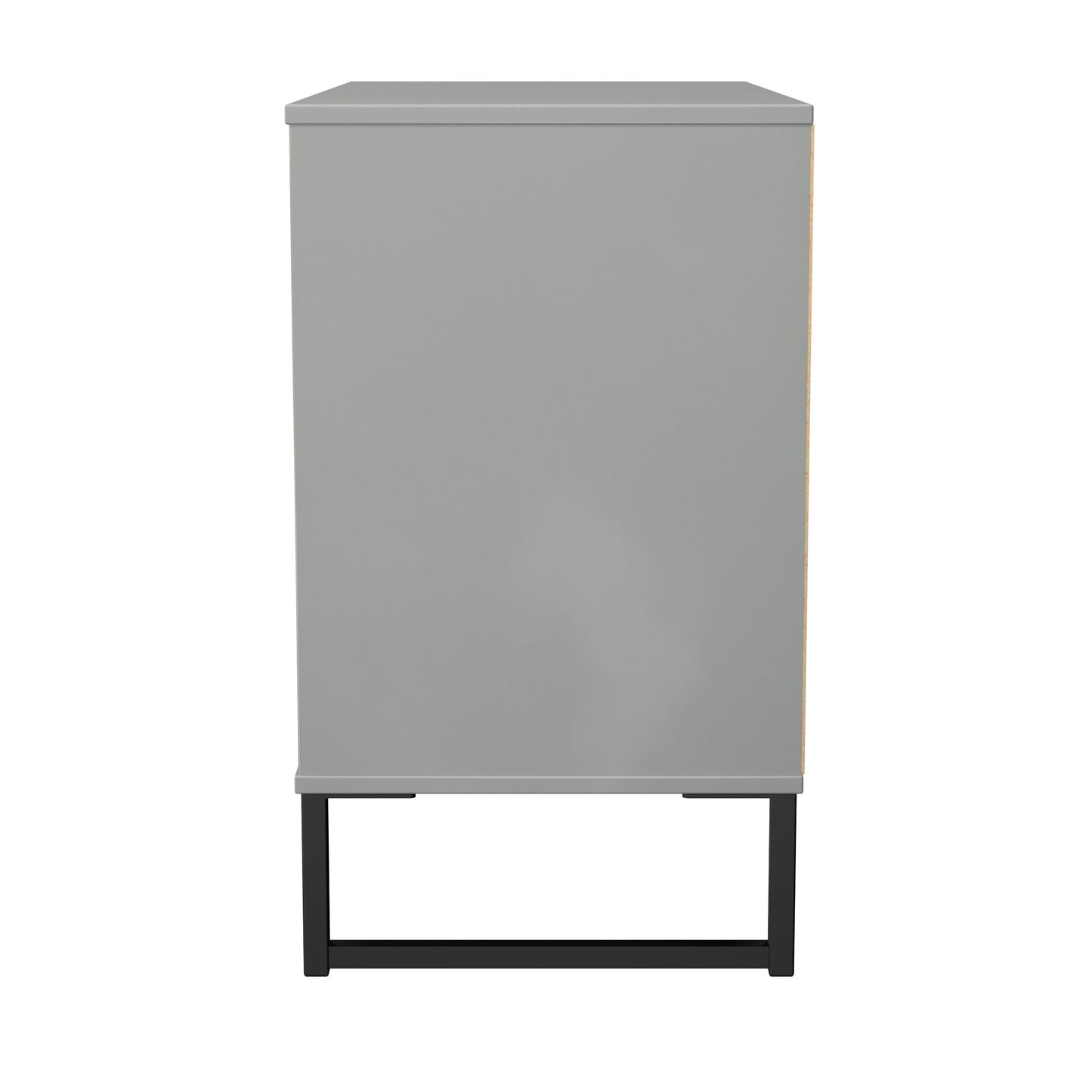 Fluted Chest of Drawers Grey 3 Drawers 77cm