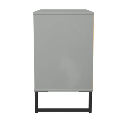 Fluted Chest of Drawers Grey 3 Drawers 77cm