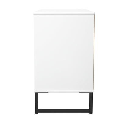 Fluted Chest of Drawers Teal & White 3 Drawers 77cm