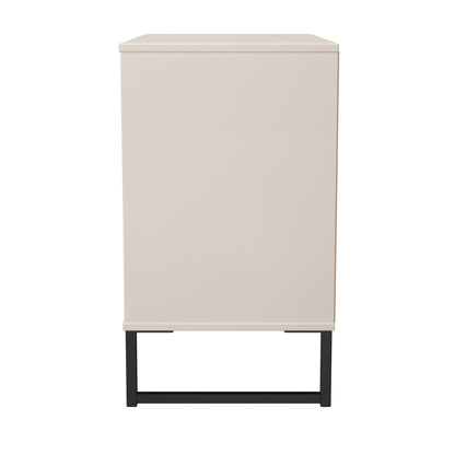 Fluted Chest of Drawers Off-White 3 Drawers 77cm