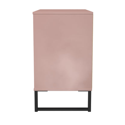 Fluted Chest of Drawers Pink 3 Drawers 77cm