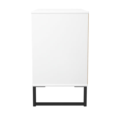 Fluted Chest of Drawers White 3 Drawers 77cm