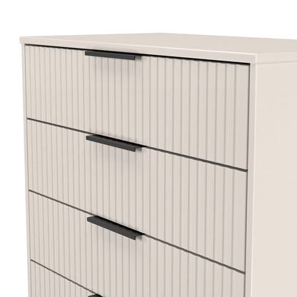 Fluted Chest of Drawers Off-White 4 Drawers 93cm