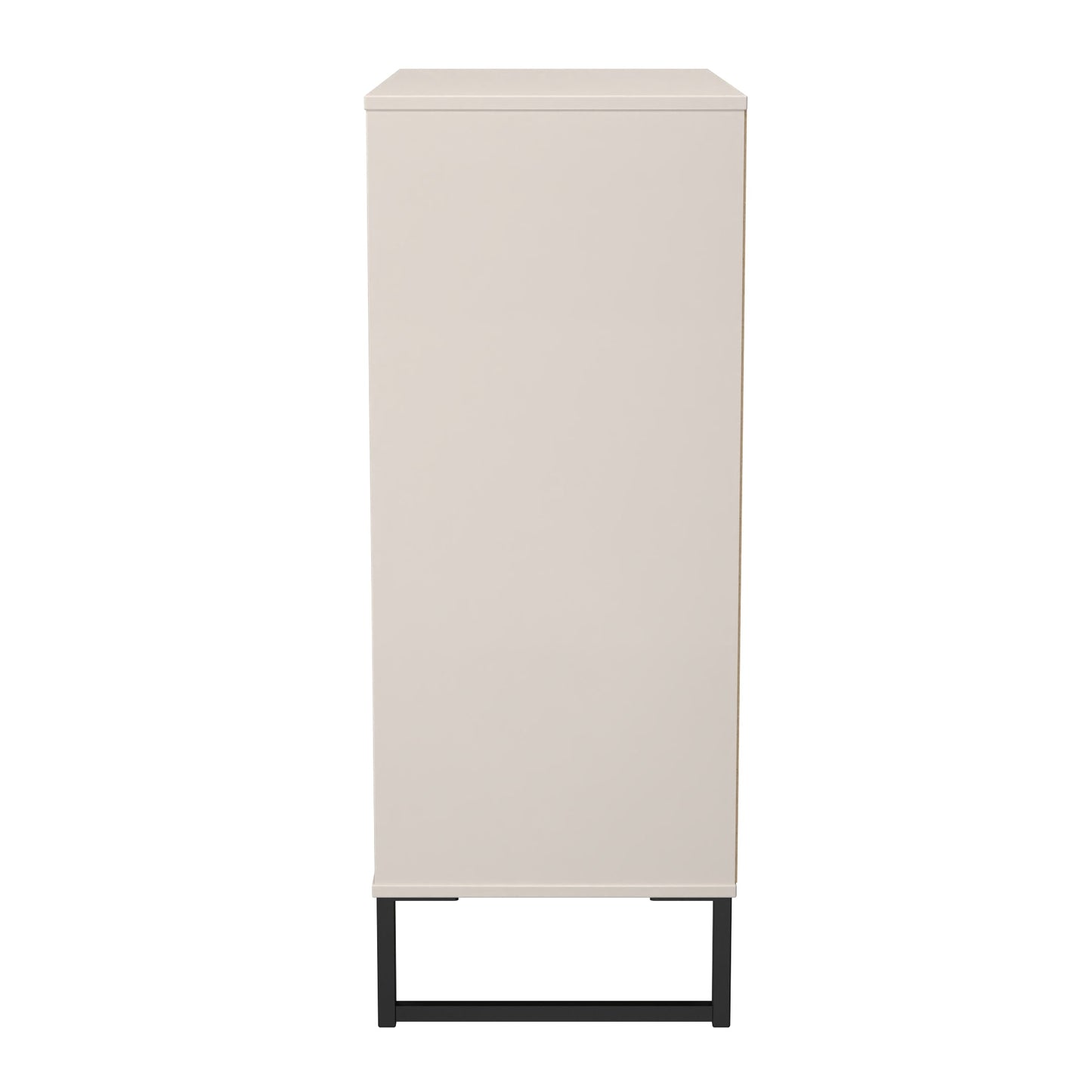 Fluted Tall Chest of Drawers Off-White 5 Drawers 109cm